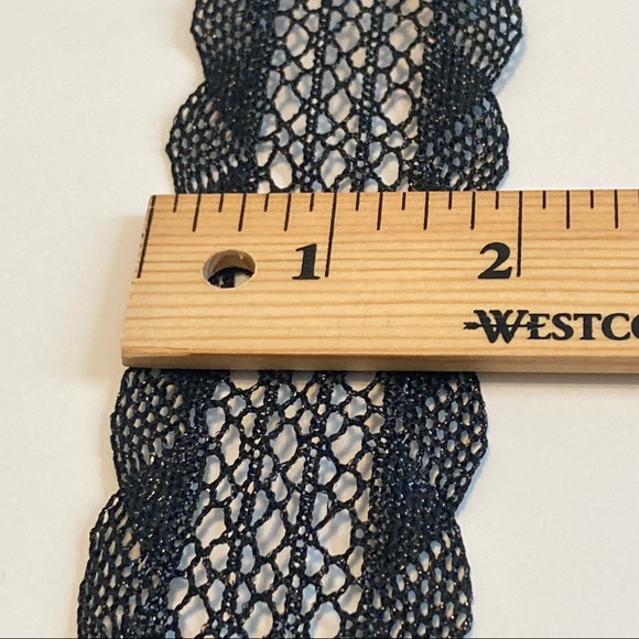 Black Lace Trim 2" 5yds Sewing Ribbon Apparel Crafts - Picture 2 of 13